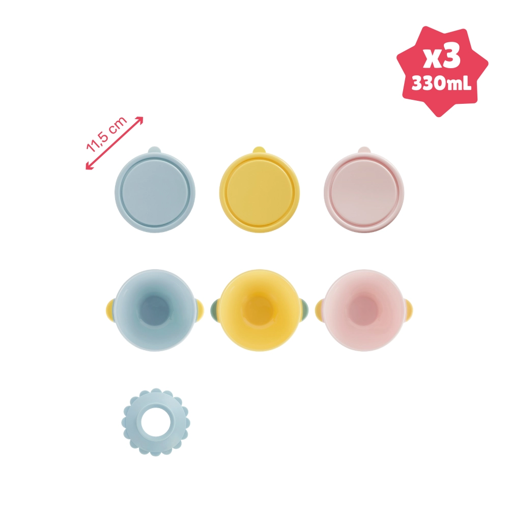 Lot 3 Bols Anti-Dérapants Badabulle