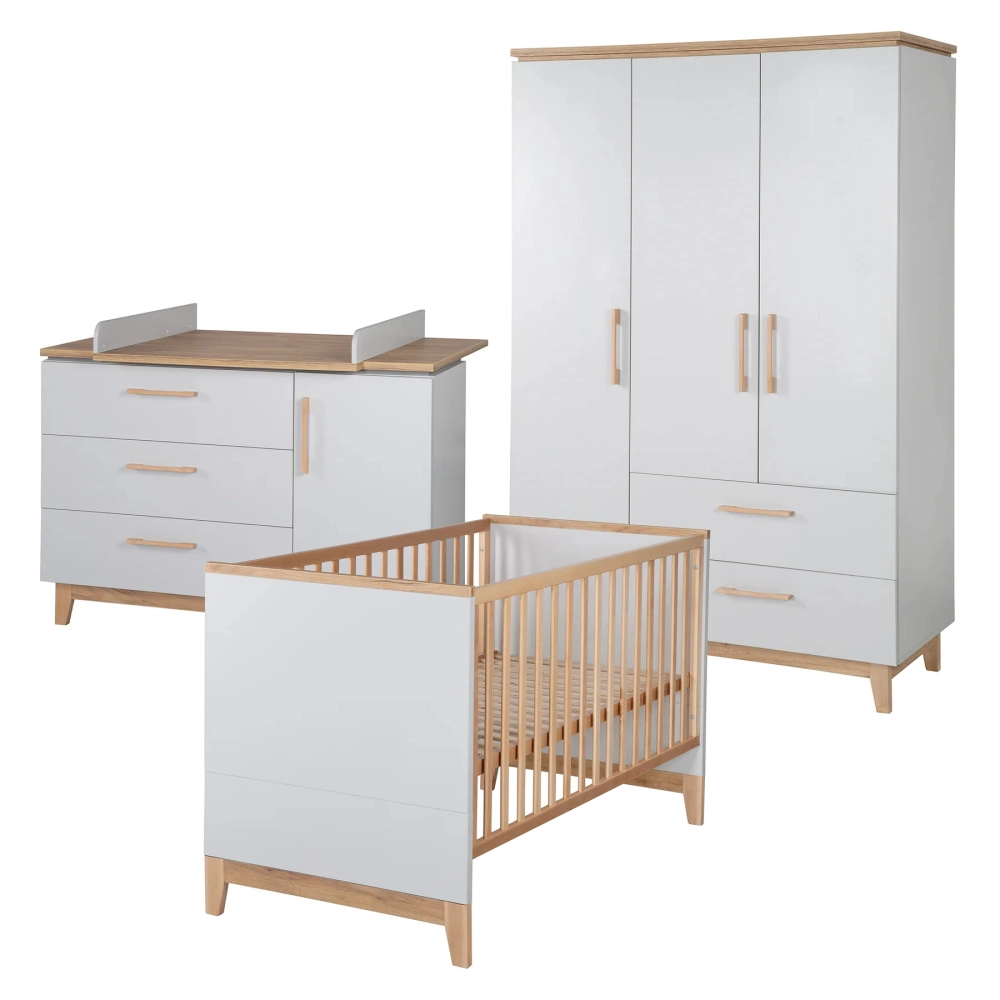 Chambre Roba Caro - Gris clair / Bois