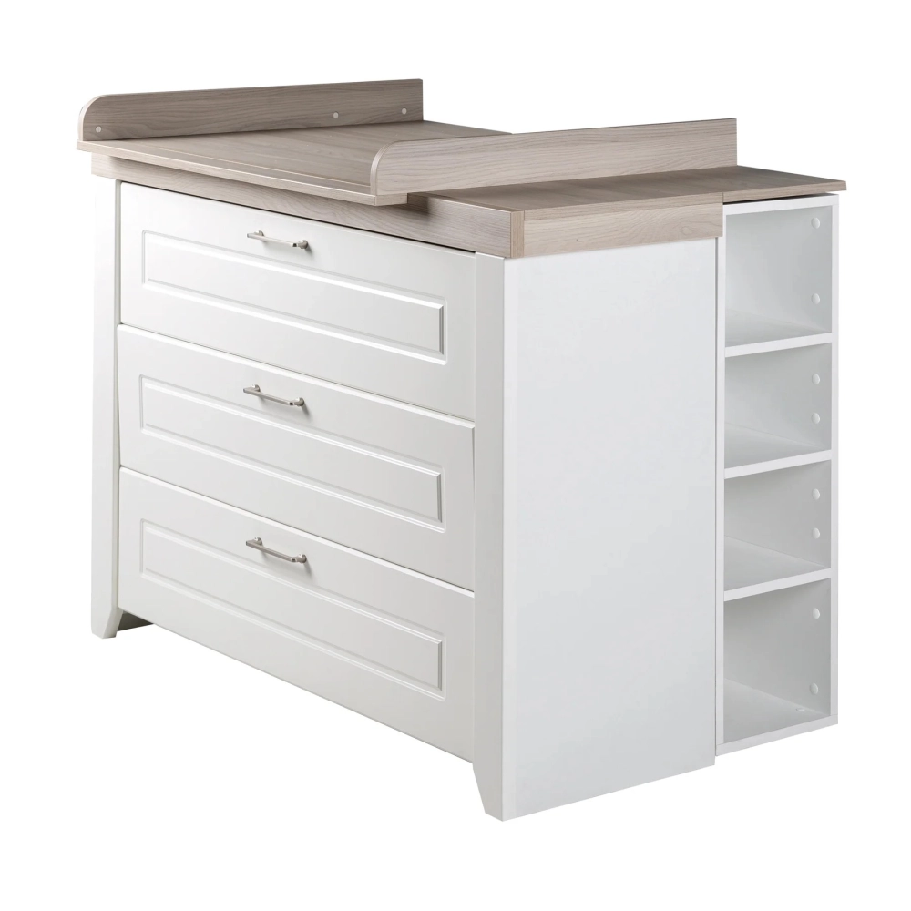 Chambre Roba Felicia (Commode 3 Tiroirs) - Blanc / Luna elm