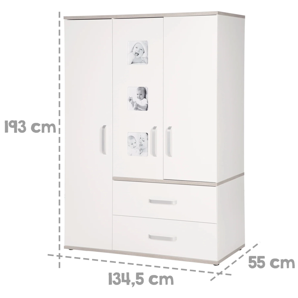 Chambre Roba Moritz (Commode Small) - Blanc / Luna elm