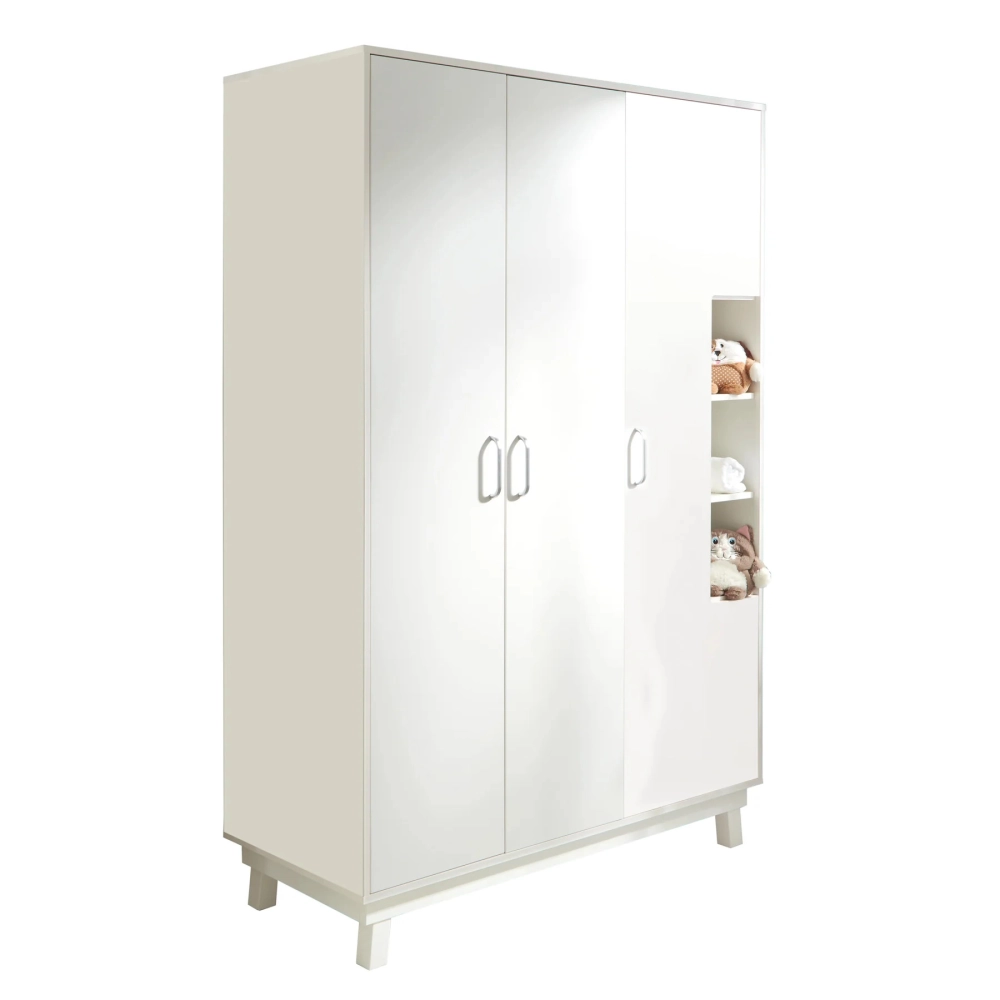 Chambre Roba Nordic Weiss (Armoire 3 Portes) - Blanc