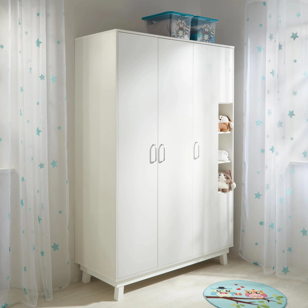 Chambre Roba Nordic Weiss (Armoire 3 Portes) - Blanc
