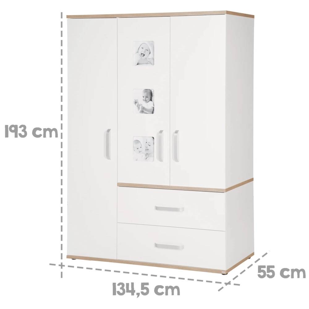 Chambre Roba Pia (Commode Large) - Blanc