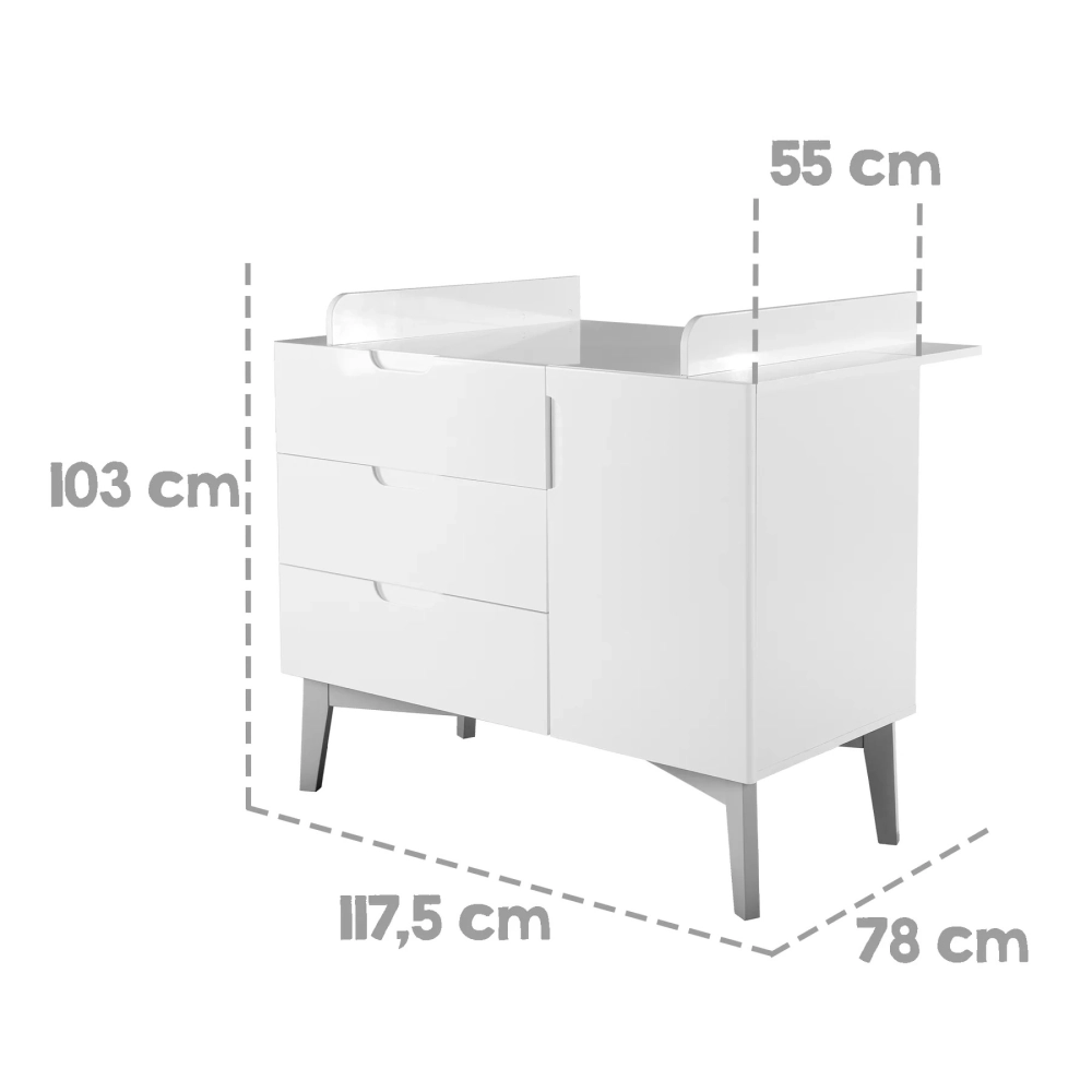 Chambre Roba Retro - Blanc brillant