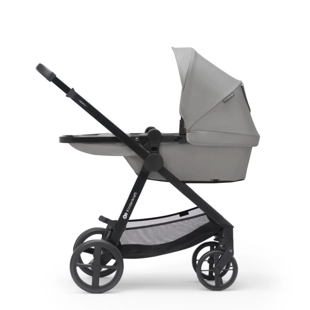 Poussette Kinderkraft Newly + Nacelle + Coque Auto Mink Pro - Moonlight Grey