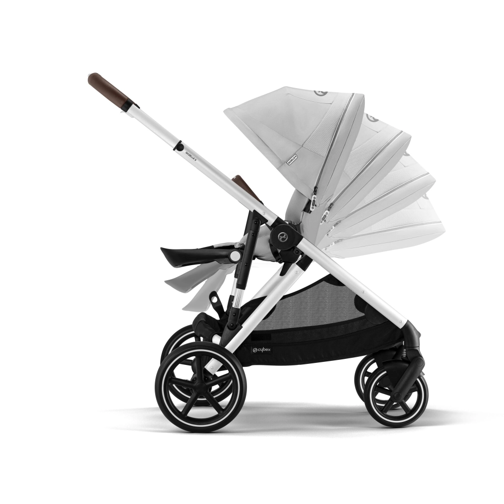 Poussette Double Cybex Gazelle S2 SLV - Stone Grey + 2 Coques Auto Cloud G i-Size - Stone Grey (Plus)