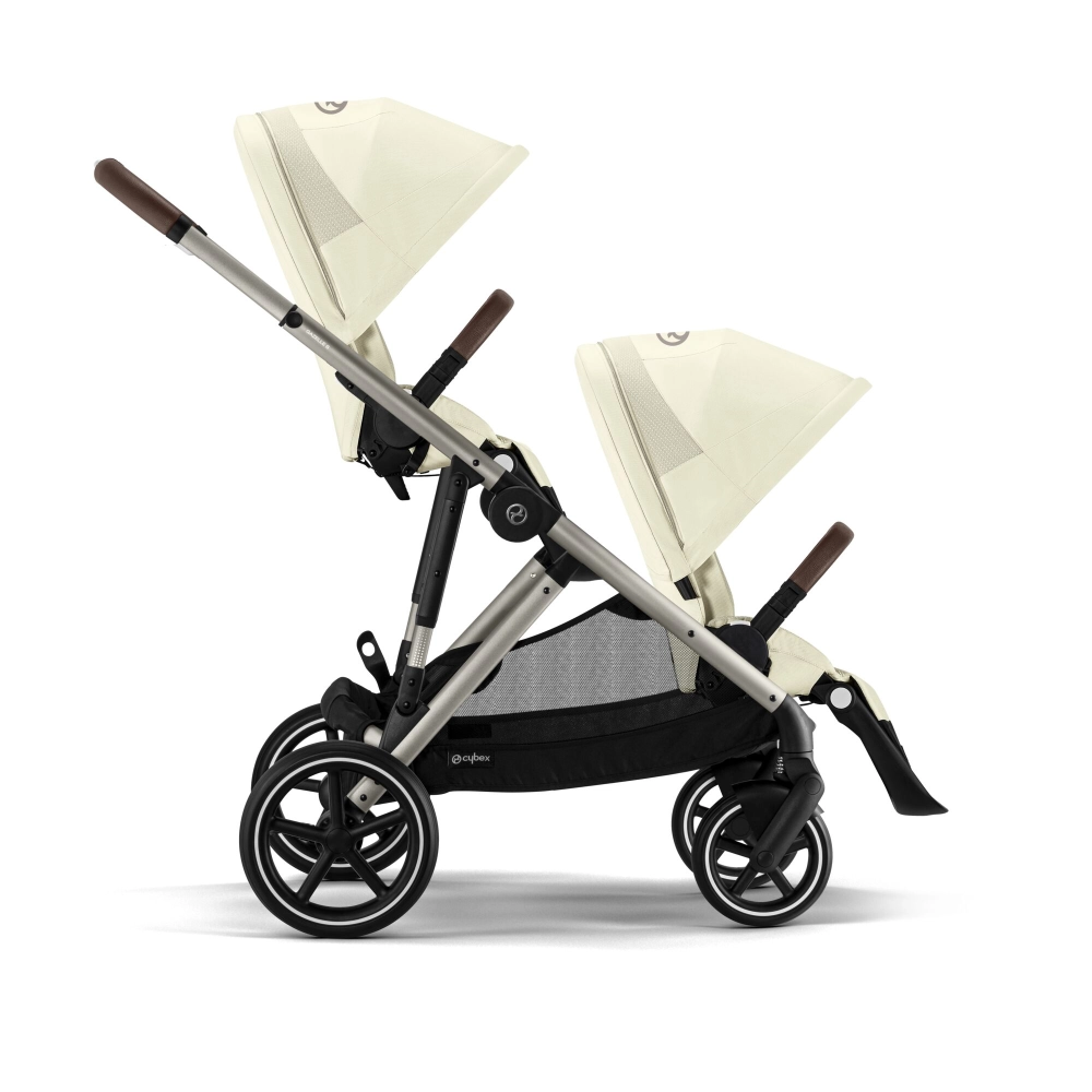 Poussette Double Cybex Gazelle S2 TPE - Seashell Beige + 2 Coques Auto Cloud G i-Size - Magic Black