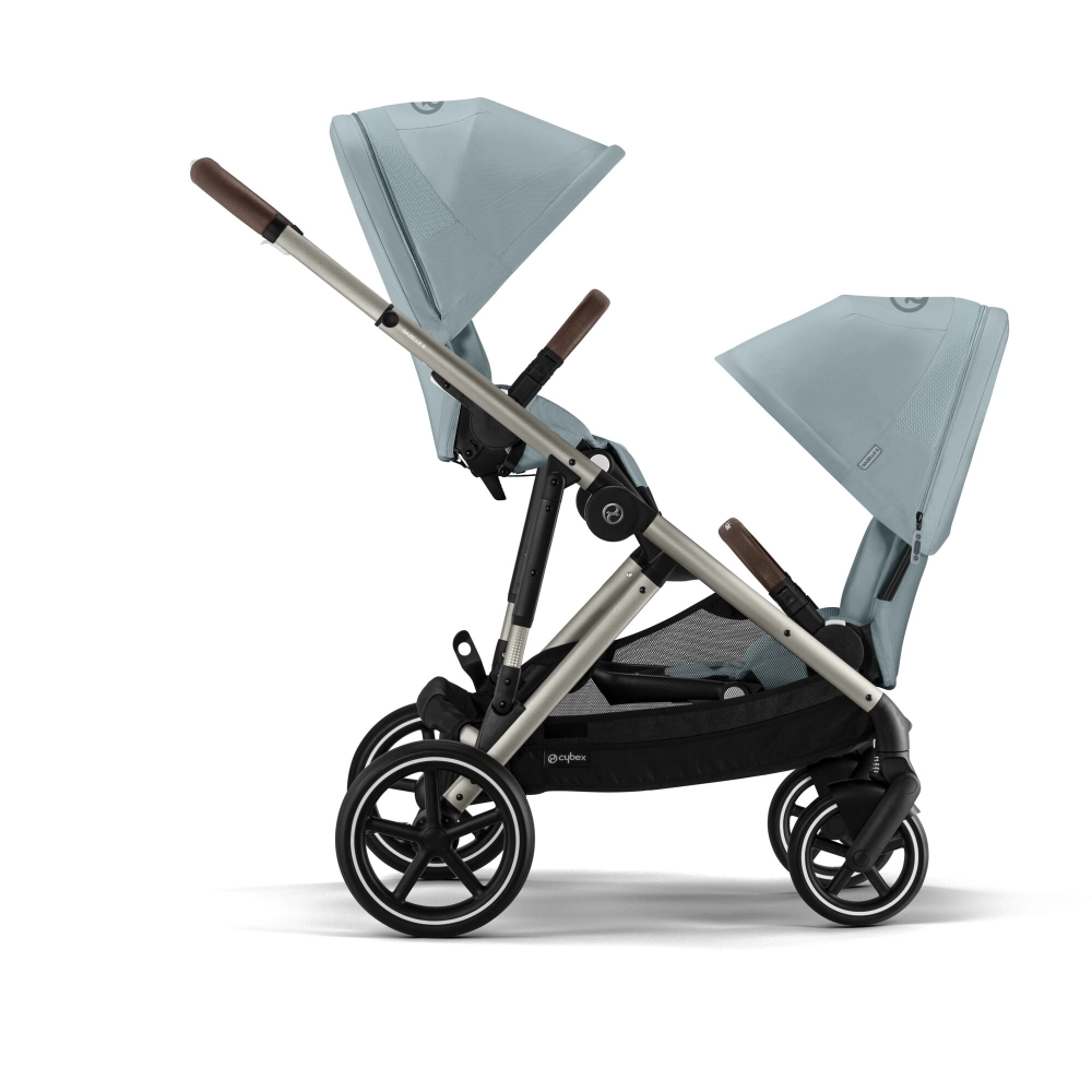 Poussette Double Cybex Gazelle S2 TPE - Stormy Blue + 2 Coques Auto Cloud G i-Size - Stormy Blue (Plus)
