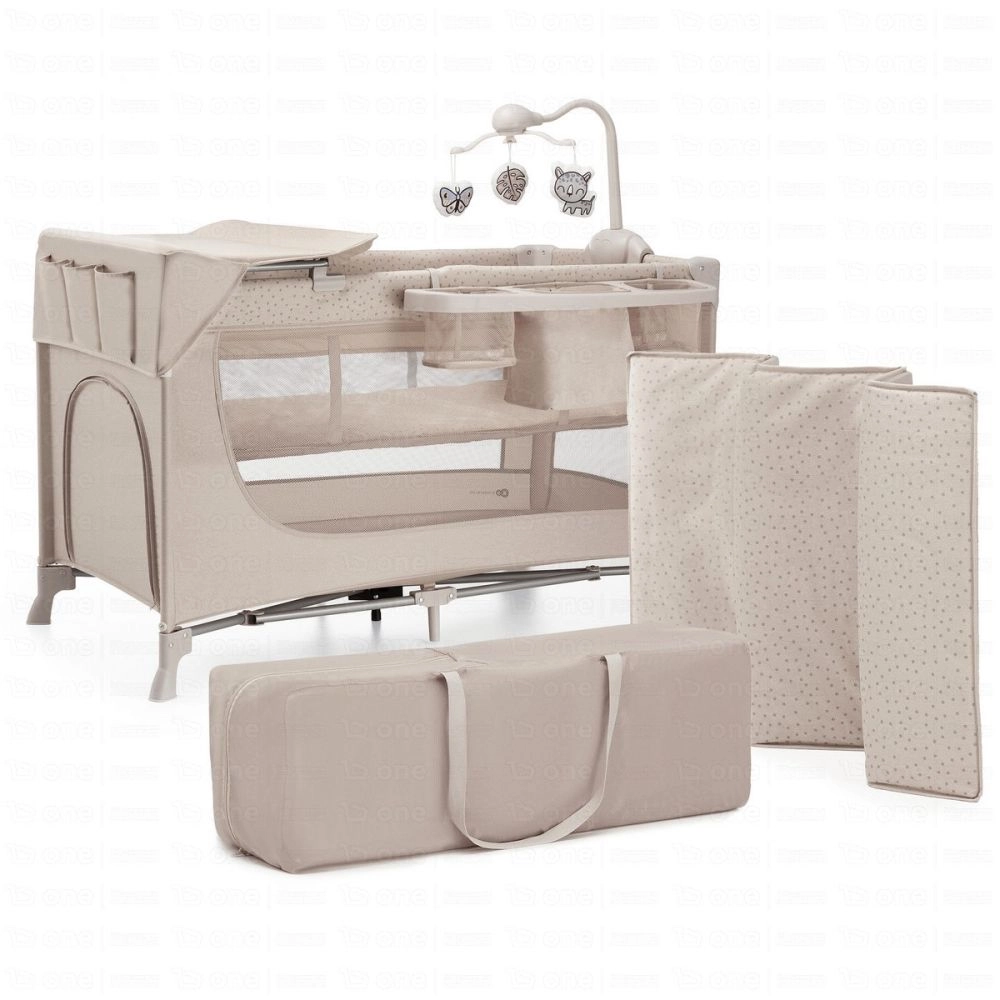 Lit parapluie 3en1 JOY 2 avec accessoires - Kinderkraft - beige