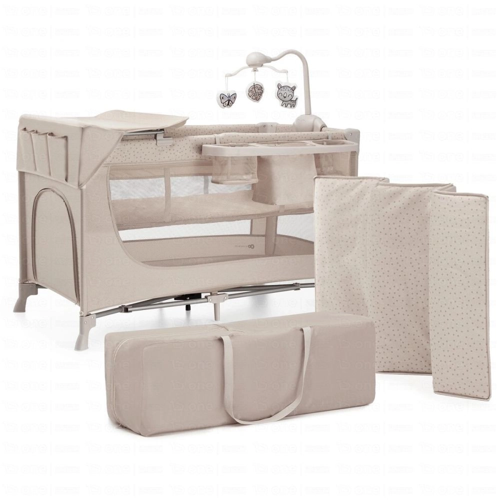 Lit parapluie 3en1 JOY 2 avec accessoires - Kinderkraft - beige