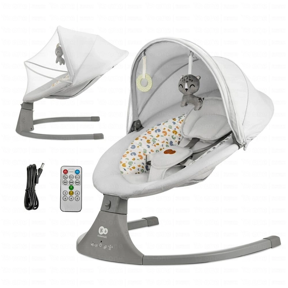Balancelle/Transat électrique 2en1 LUMI 2 - Kinderkraft - gris clair