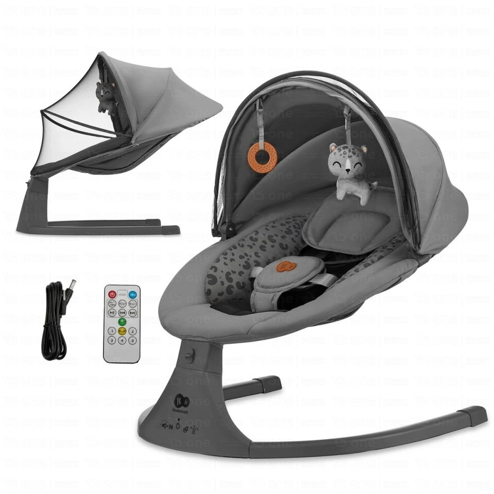 Balancelle/Transat électrique 2en1 LUMI 2 - Kinderkraft - gris foncé