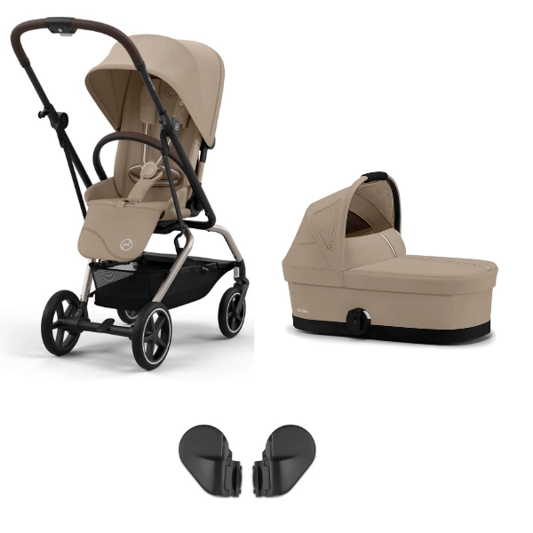 Poussette Cybex Eezy S Twist+ 2 TPE - Almond Beige + Nacelle Cybex Cot S - Almond Beige