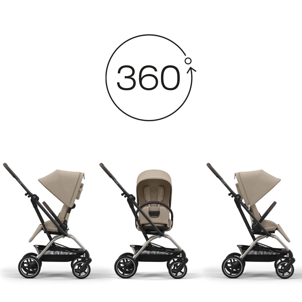 Poussette Cybex Eezy S Twist+ 2 TPE - Almond Beige + Coque Auto Cloud G i-Size - Almond Beige (Plus)