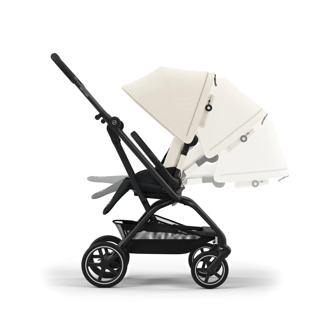 Poussette Cybex Eezy S Twist +2 BLK - Canvas White + Coque Auto Cloud G i-Size - Magic Black