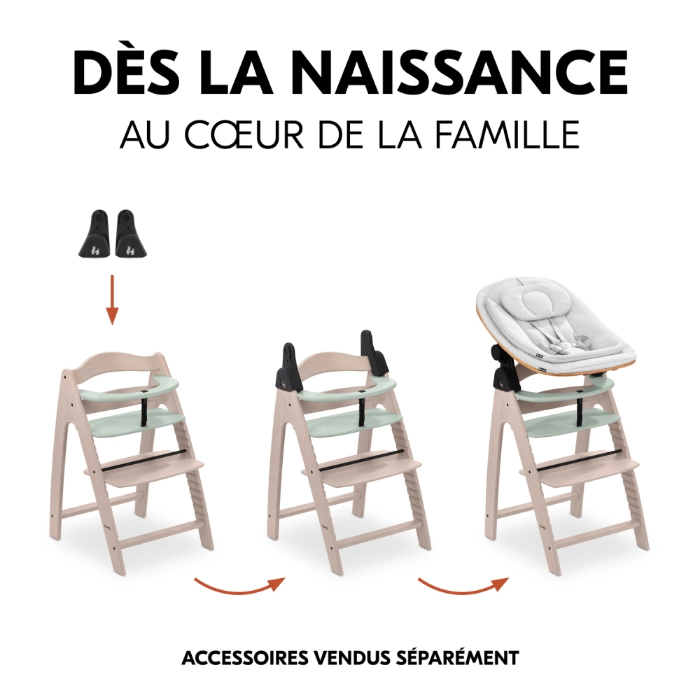 Chaise Haute Hauck Arketa - Beech Whitewashed Mint