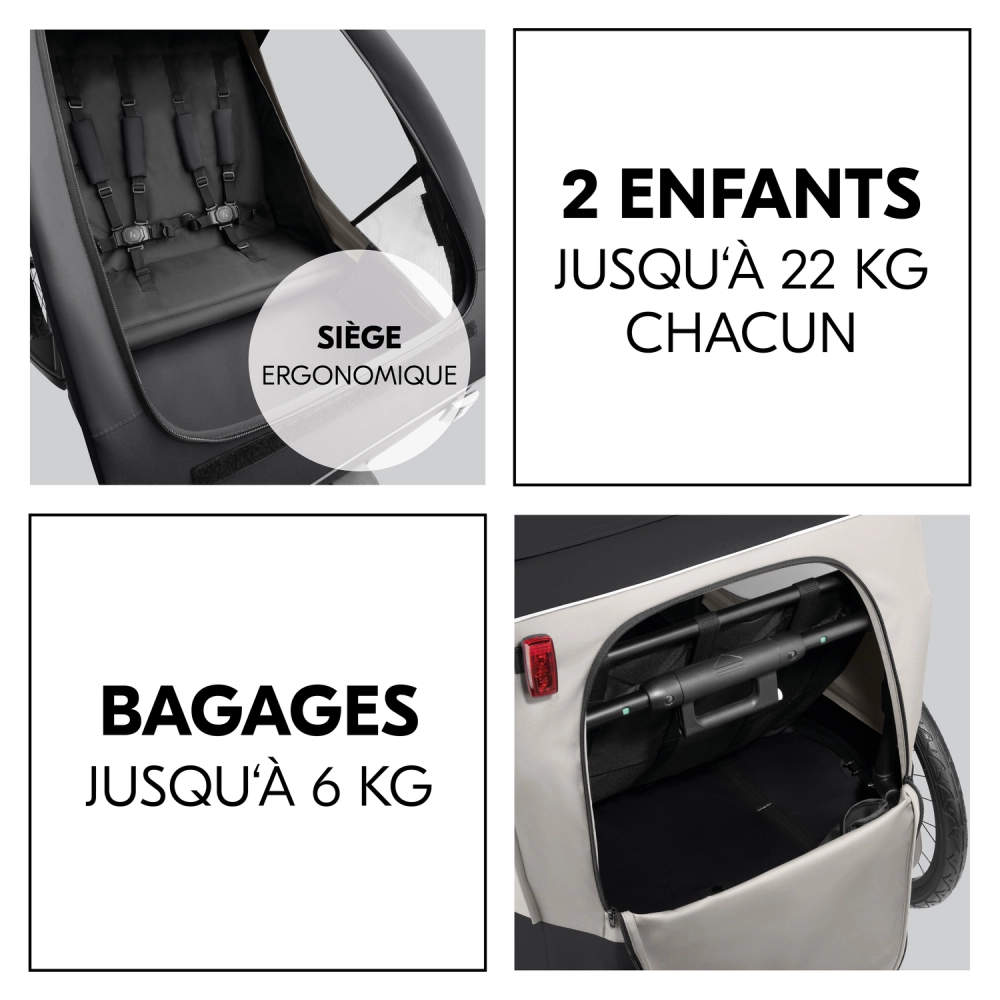 Remorque Vélo Hauck Dryk Duo Plus - Black