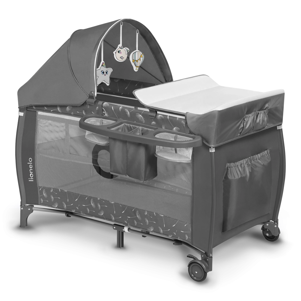 Lit Parapluie Lionelo Sven Plus - Grey Concrete