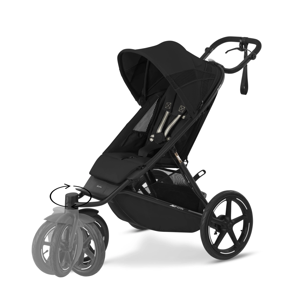 Poussette Cybex Avi Spin + Coque Auto Cloud G i-Size - Moon Black