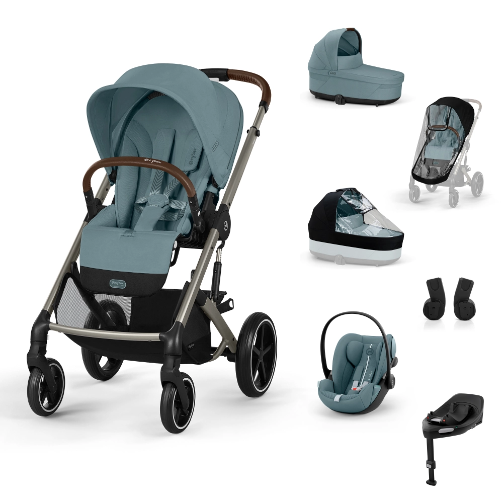 Poussette Cybex Balios S Lux 2 TPE - Stormy Blue + Nacelle Cot S Lux + Coque Auto Cloud G i-Size - Stormy Blue (Plus) + Base G + Accessoires