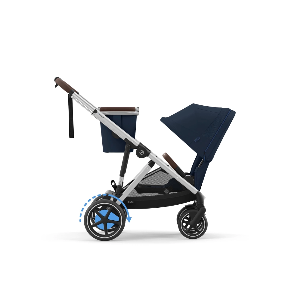 Poussette Double Cybex eGazelle S SLV - Ocean Blue + 2 Coques Auto Cloud G i-Size - Ocean Blue (Plus)