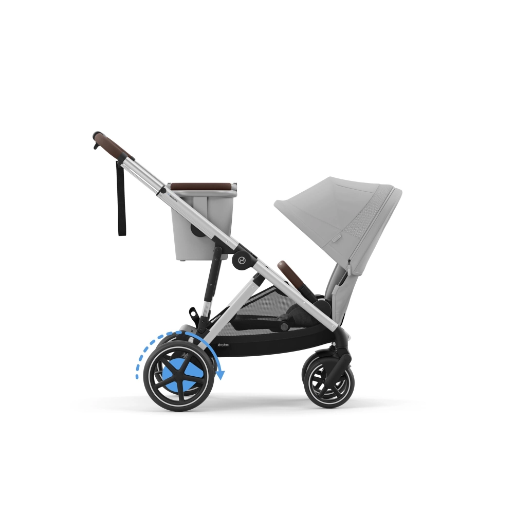 Poussette Double Cybex eGazelle S SLV - Stone Grey + 2 Coques Auto Cloud G i-Size - Stone Grey (Plus)