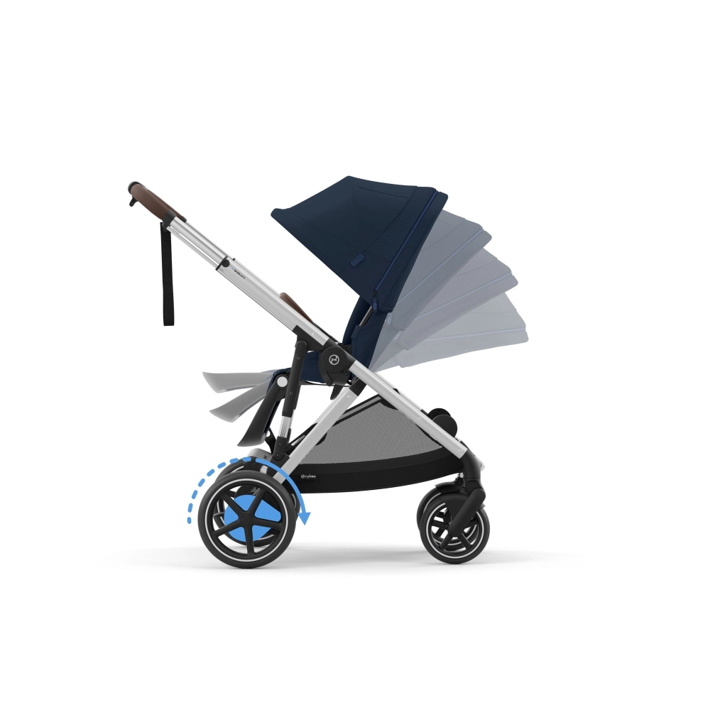 Poussette Double Cybex eGazelle S SLV + 2 Nacelles Gazelle Cot - Ocean Blue