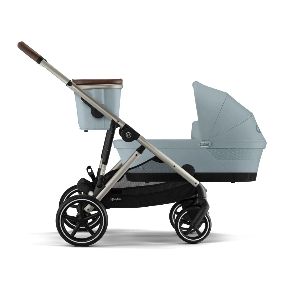 Poussette Double Cybex eGazelle S TPE + 2 Nacelles Gazelle Cot - Stormy Blue