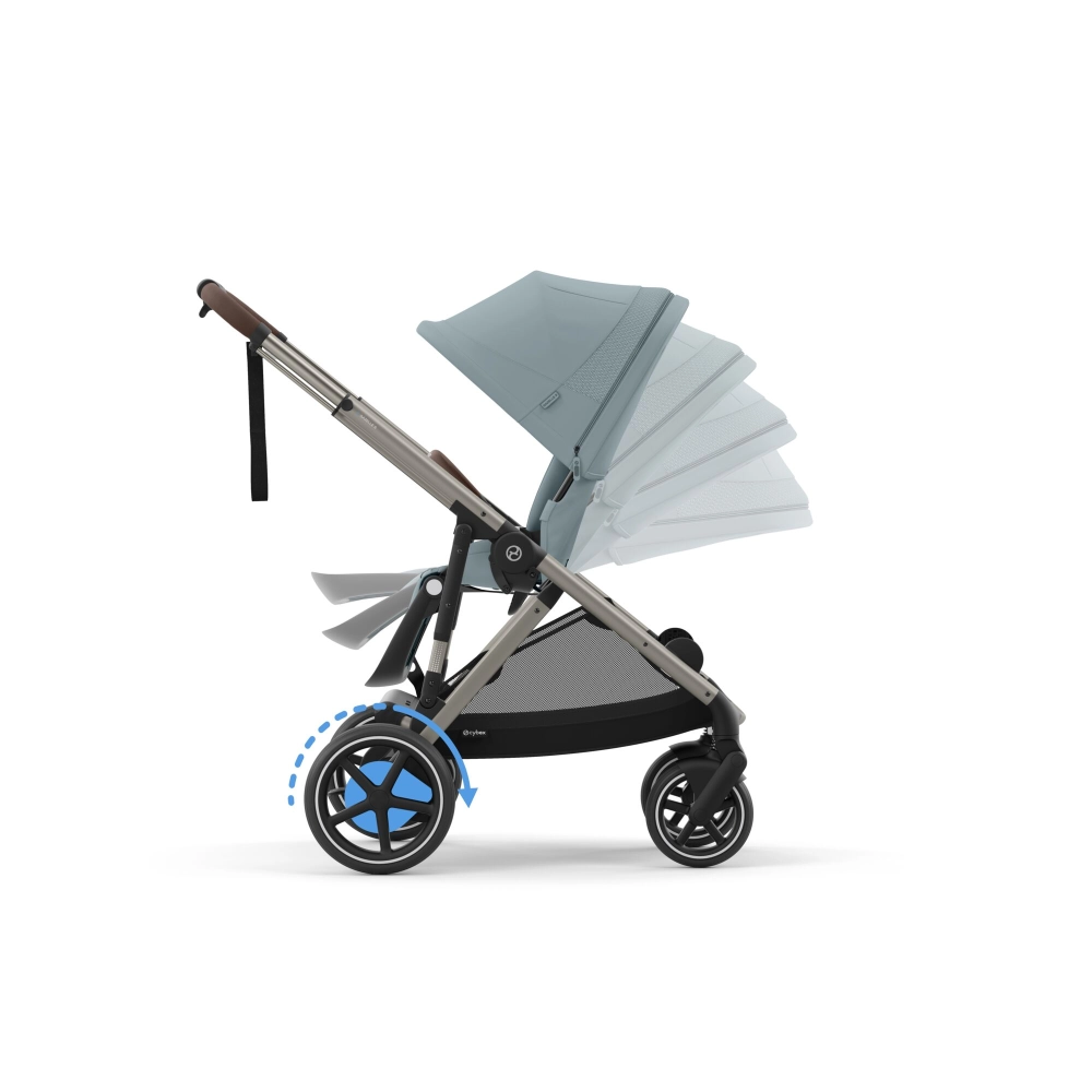 Poussette Double Cybex eGazelle S TPE + 2 Nacelles Gazelle Cot - Stormy Blue