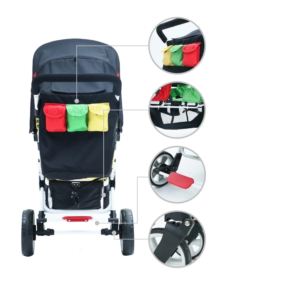 Poussette 3 Places Familidoo Lidoo H3E + Ergondrive - Multicolore