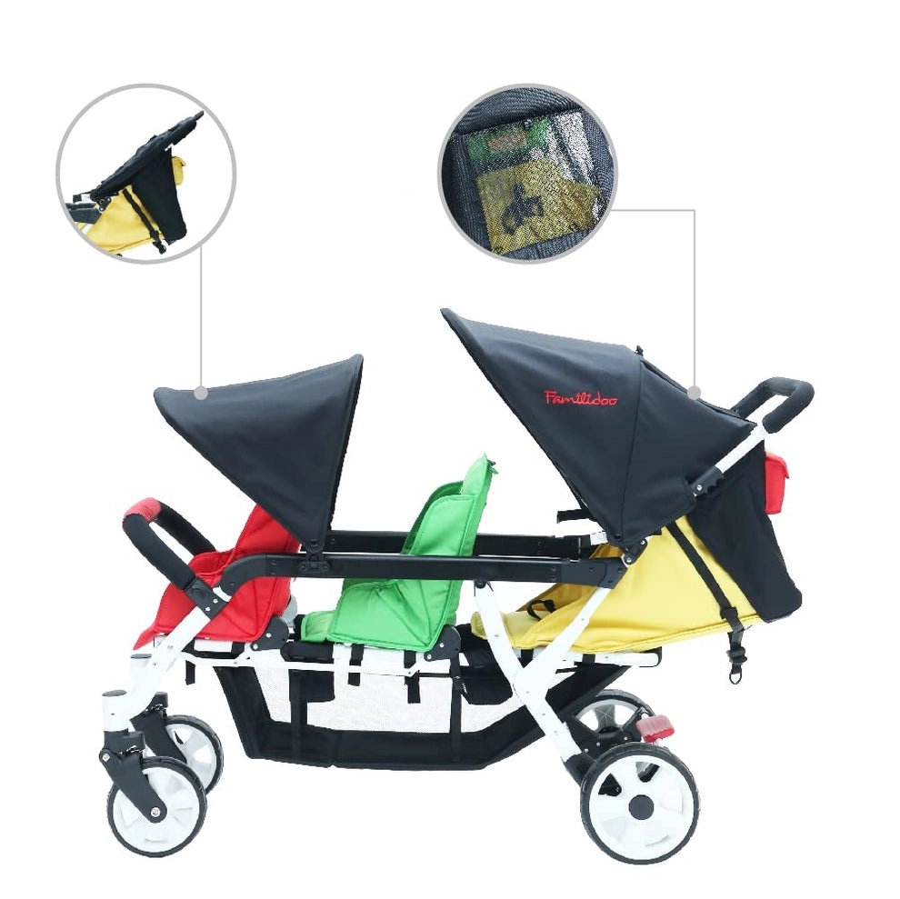 Poussette 3 Places Familidoo Lidoo H3E + Ergondrive - Full Grey