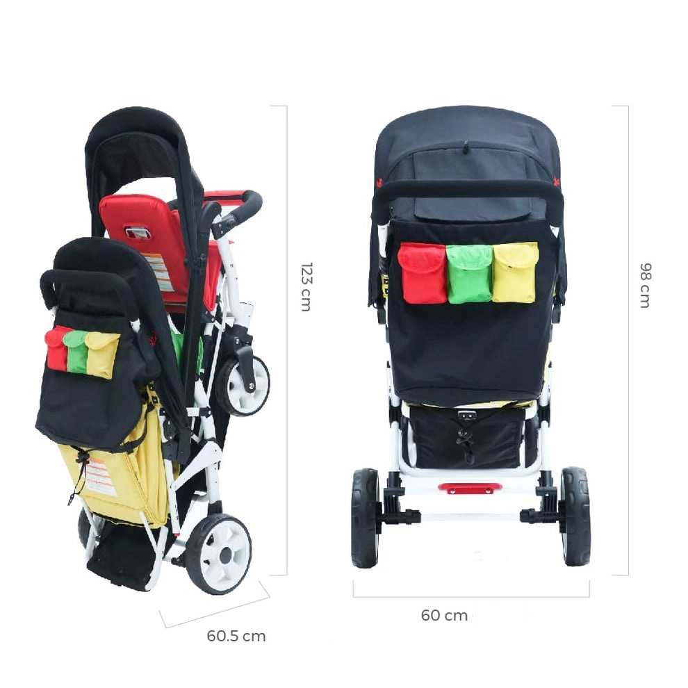Poussette 3 Places Familidoo Lidoo H3E + Ergondrive - Full Grey