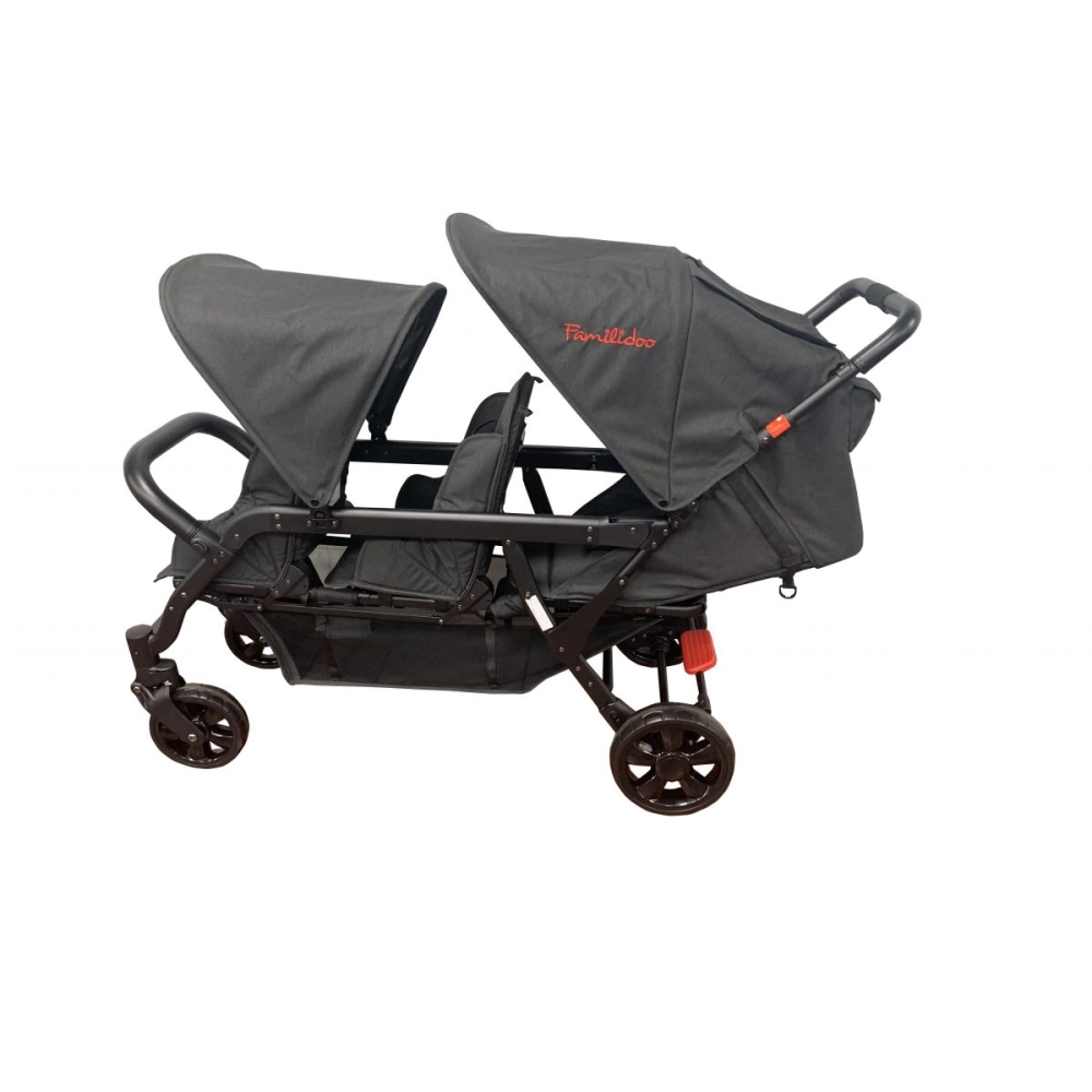 Poussette 3 Places Familidoo Lidoo H3E + Ergondrive - Full Black
