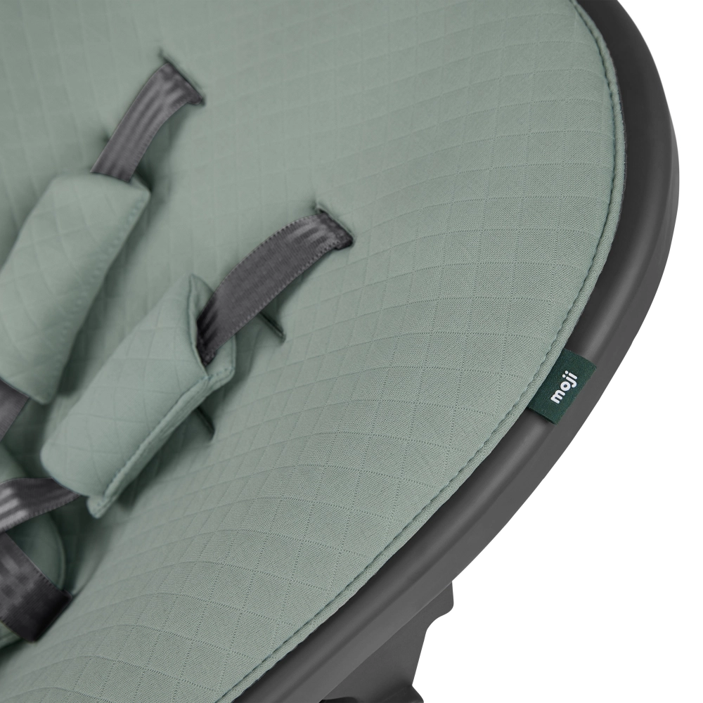 Set All in One Moji Chaise-Haute Yippy - Stone + Assise Nouveau-Né - Mint + Accessoires