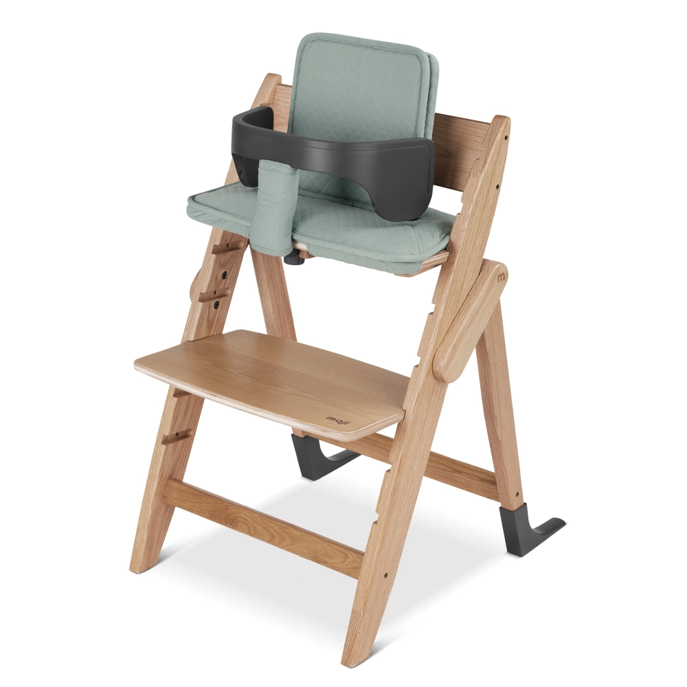 Set All in One Moji Chaise-Haute Yippy - Stone + Assise Nouveau-Né - Mint + Accessoires