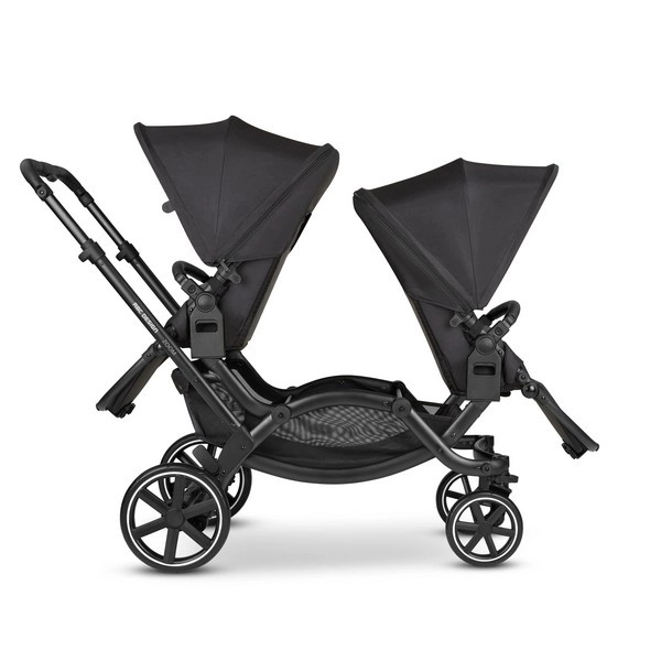Poussette Double ABC Design Zoom 2 - Coal + 2 Coques Auto Cybex Cloud G i-Size - Moon Black