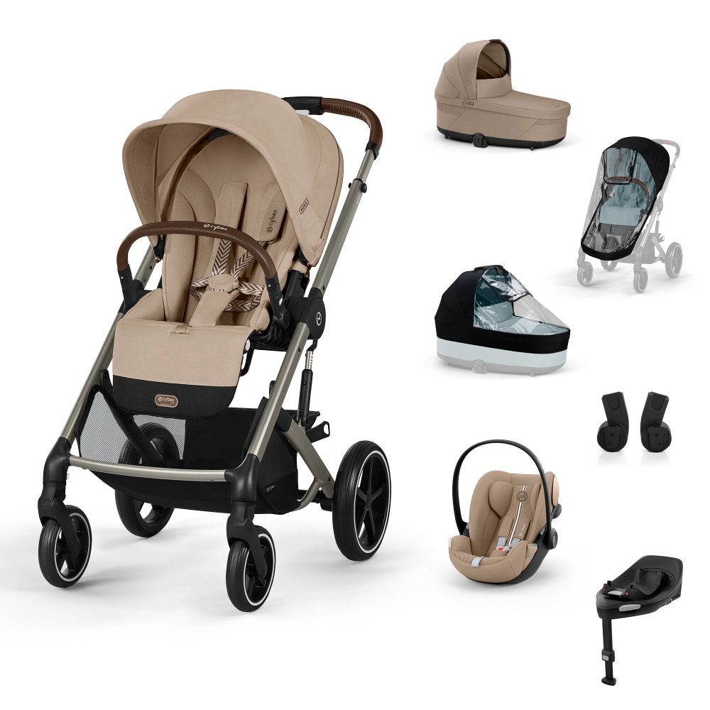 Poussette Cybex Balios S Lux 2 TPE - Almond Beige + Nacelle Cot S Lux + Coque Auto Cloud G i-Size - Almond Beige (Plus) + Base G + Accessoires