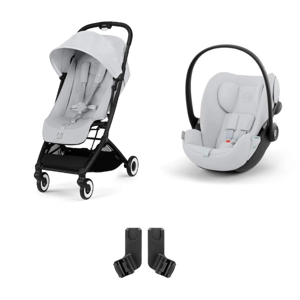 Poussette Cybex Orfeo 2 BLK - Fog Grey + Cloud G i-Size - Fog Grey + Adaptateurs