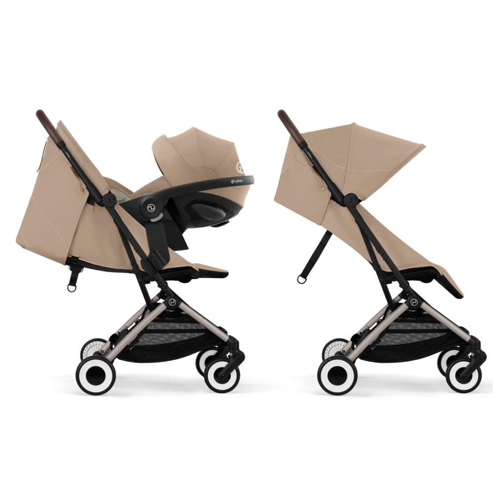 Poussette Cybex Orfeo 2 BLK - Almond Beige + Cloud G i-Size - Almond Beige (Plus) + Adaptateurs