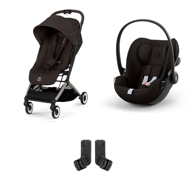 Poussette Cybex Orfeo 2 BLK - Chocolate Brown + Cloud G i-Size - Magic Black + Adaptateurs