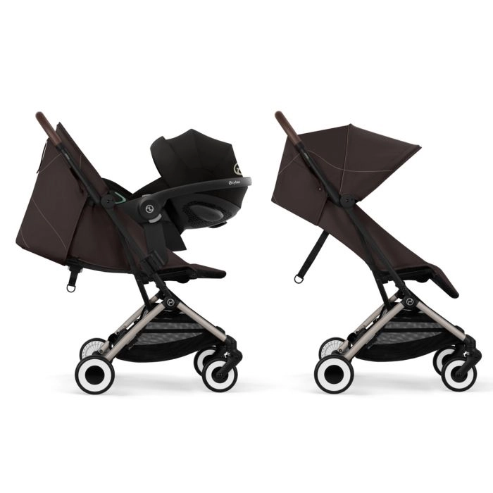 Poussette Cybex Orfeo 2 BLK - Chocolate Brown + Cloud G i-Size - Magic Black + Adaptateurs