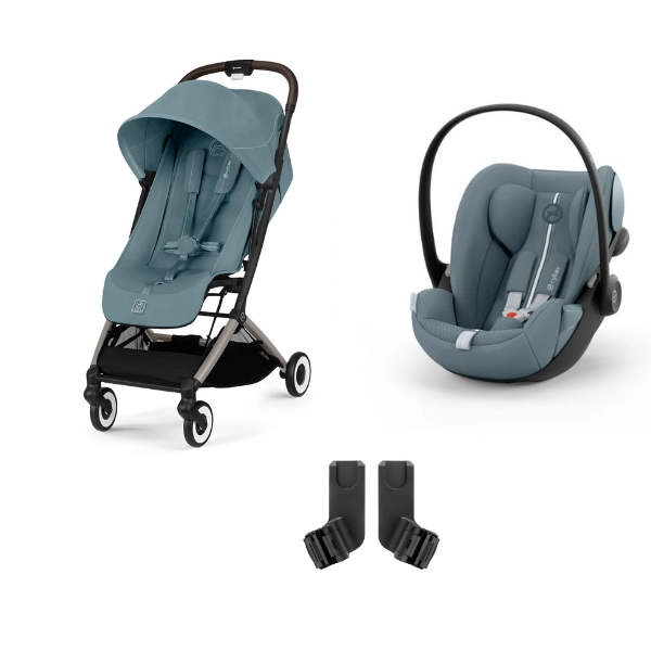 Poussette Cybex Orfeo 2 BLK - Stormy Blue + Cloud G i-Size - Stormy Blue (Plus) + Adaptateurs