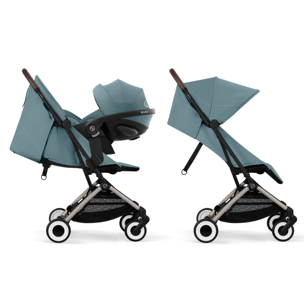 Poussette Cybex Orfeo 2 BLK - Stormy Blue + Cloud G i-Size - Stormy Blue (Plus) + Adaptateurs