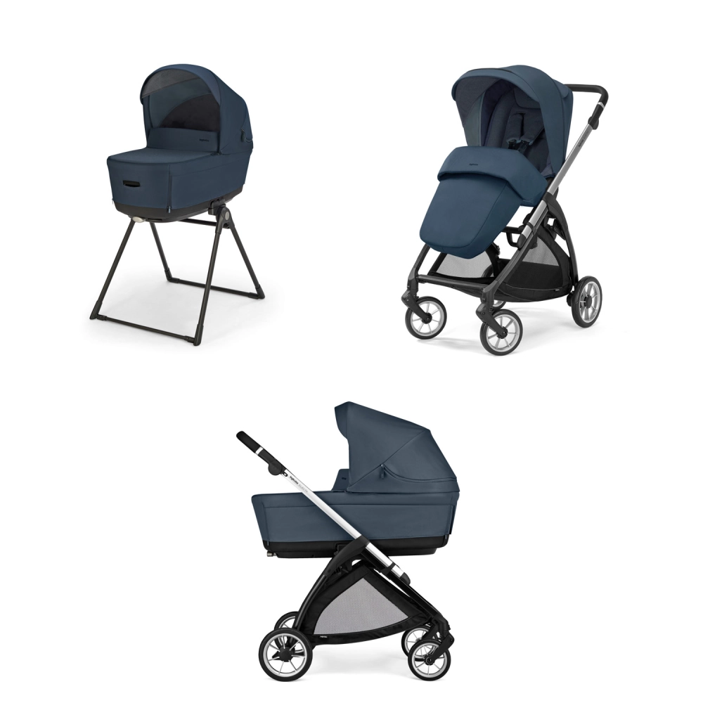 Poussette Inglesina (Système Duo Electa) Silver Black - Hudson Blue