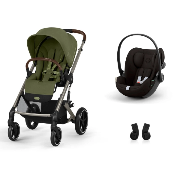 Poussette Cybex Balios S Lux 2 TPE - Moss Green + Coque Auto Cloud G i-Size - Magic Black