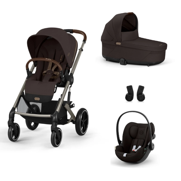 Poussette Cybex Balios S Lux 2 TPE - Chocolate Brown + Nacelle Cot S Lux + Coque Auto Cloud G i-Size - Magic Black