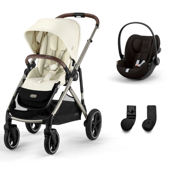 Poussette Cybex Gazelle S2 TPE - Seashell Beige + Coque Auto Cloud G i-Size - Magic Black