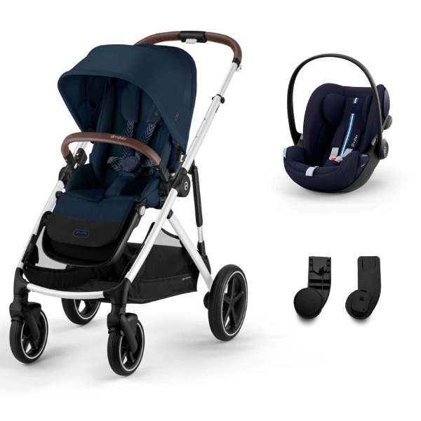 Poussette Cybex Gazelle S2 SLV - Ocean Blue + Coque Auto Cloud G i-Size - Ocean Blue (Plus)
