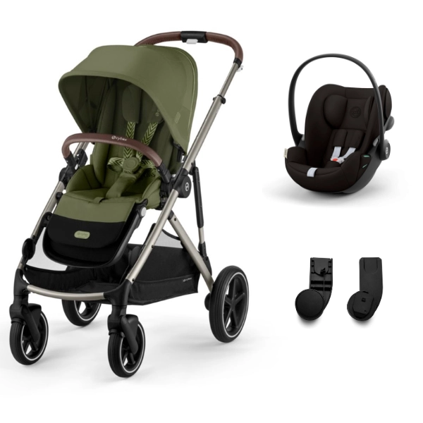 Poussette Cybex Gazelle S2 TPE - Moss Green + Coque Auto Cloud G i-Size - Magic Black