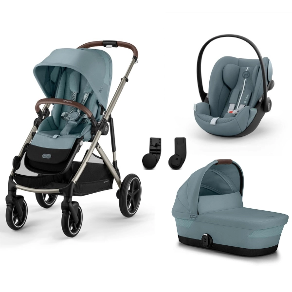 Poussette Cybex Gazelle S2 TPE - Stormy Blue + Nacelle Gazelle Cot + Coque Auto Cloud G i-Size - Stormy Blue (Plus)
